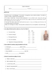 English Worksheet: Family