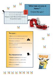 English Worksheet: What type are you at home?