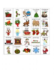 English Worksheet: christmas bingo card