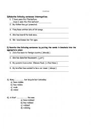 English Worksheet: Preent perfect