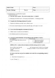 English Worksheet: First term global test 4th grade