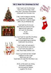 English Worksheet: all I want for Christmas