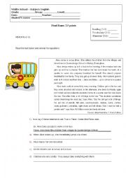English Worksheet: English Test for the elementary level