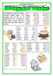 English Worksheet: GRAMMAR REVISION - irregular verbs 