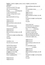 English Worksheet: words_of_a_song_Happy_New_Year
