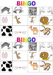 English Worksheet: Bingo