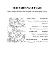English Worksheet: Prepositions of place - elementary level