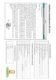 English Worksheet: reading comprehension school life 