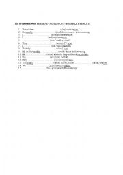 English Worksheet: Present continuous vs present simple
