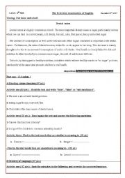 English Worksheet: Dental caries