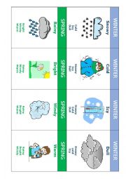 English Worksheet: weather go fish game