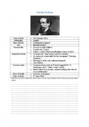 English Worksheet: Charles Dickens biography