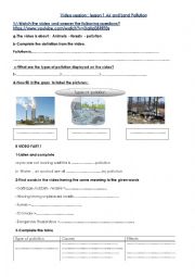 English Worksheet: land and air pollution 9th Form