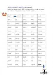 English Worksheet: regular & irregular verbs