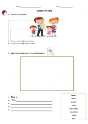 English Worksheet: About my family. Guided writing