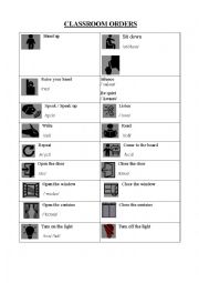 Classroom orders - Icons and phonetics