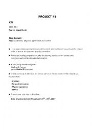 English Worksheet: Project about celebrities