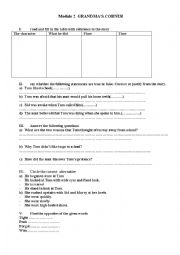 English Worksheet: 9th form Grandmas corner module 2