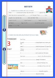 English Worksheet: Review for elementary level
