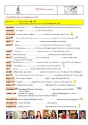 English Worksheet: 2017 Main events