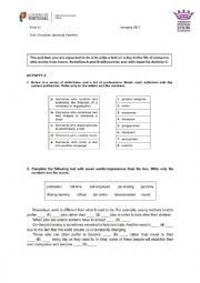 English Worksheet: 11th grade test - Jobs