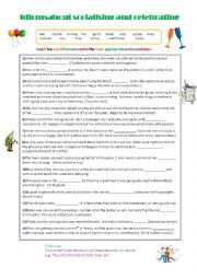 English Worksheet: Idioms about Socialising and Celebrating