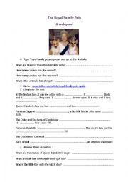 English Worksheet: The Royal Family Pets