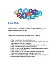 English Worksheet: Social Media 