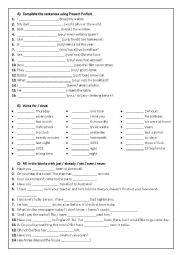 English Worksheet: PRESENT PERFECT TENSE