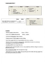 English Worksheet: cause and effect