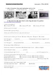 English Worksheet: Martin Luther King