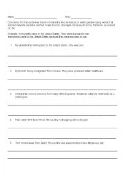 English Worksheet: Sentence Combining Activity