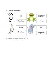 Letter e,f worksheet