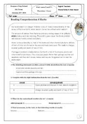 English Worksheet: Full-Term-test N1