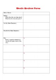 English Worksheet: Movie review form