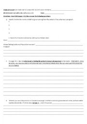 English Worksheet: Clouds of Terror Novel Study (Scholastic book)