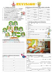 English Worksheet: Revision (Possessive adjectives, possessive pronouns, countries and nationalities,possessive case, there is/there are, cardinal and ordinal numbers, basic verb tenses) 