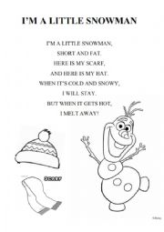 English Worksheet: Winter poem