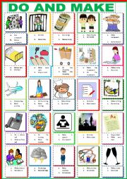 English Worksheet: Do and Make collocations