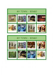 English Worksheet: Town/City - Bingo Cards