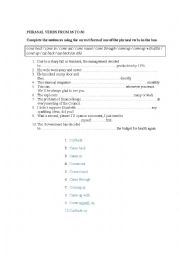 English Worksheet: Phrasal verbs from 16 to 30 ( a new exercise)
