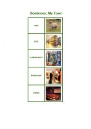 English Worksheet: Town - Domino Cards