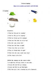 English Worksheet: Camping