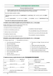 English Worksheet: Double Comparatives 1