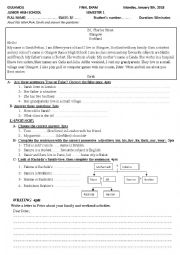 English Worksheet: Test for beginners