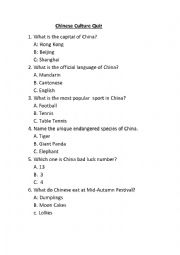 Chinese Culture Quiz