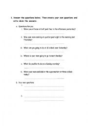 English Worksheet: Near future with going to