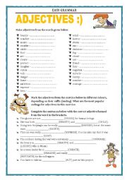 EASY GRAMMAR - WORD FORMATION - AJECTIVES with key