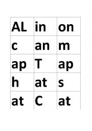 English Worksheet: Words to aid reading