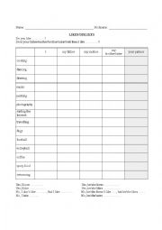 English Worksheet: Likes and Dislikes